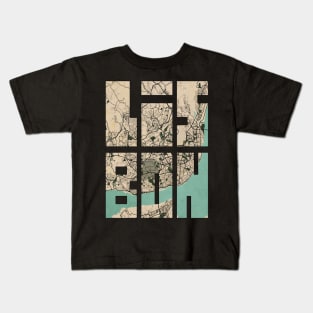 Lisbon, Portugal City Map Typography - Vintage Kids T-Shirt